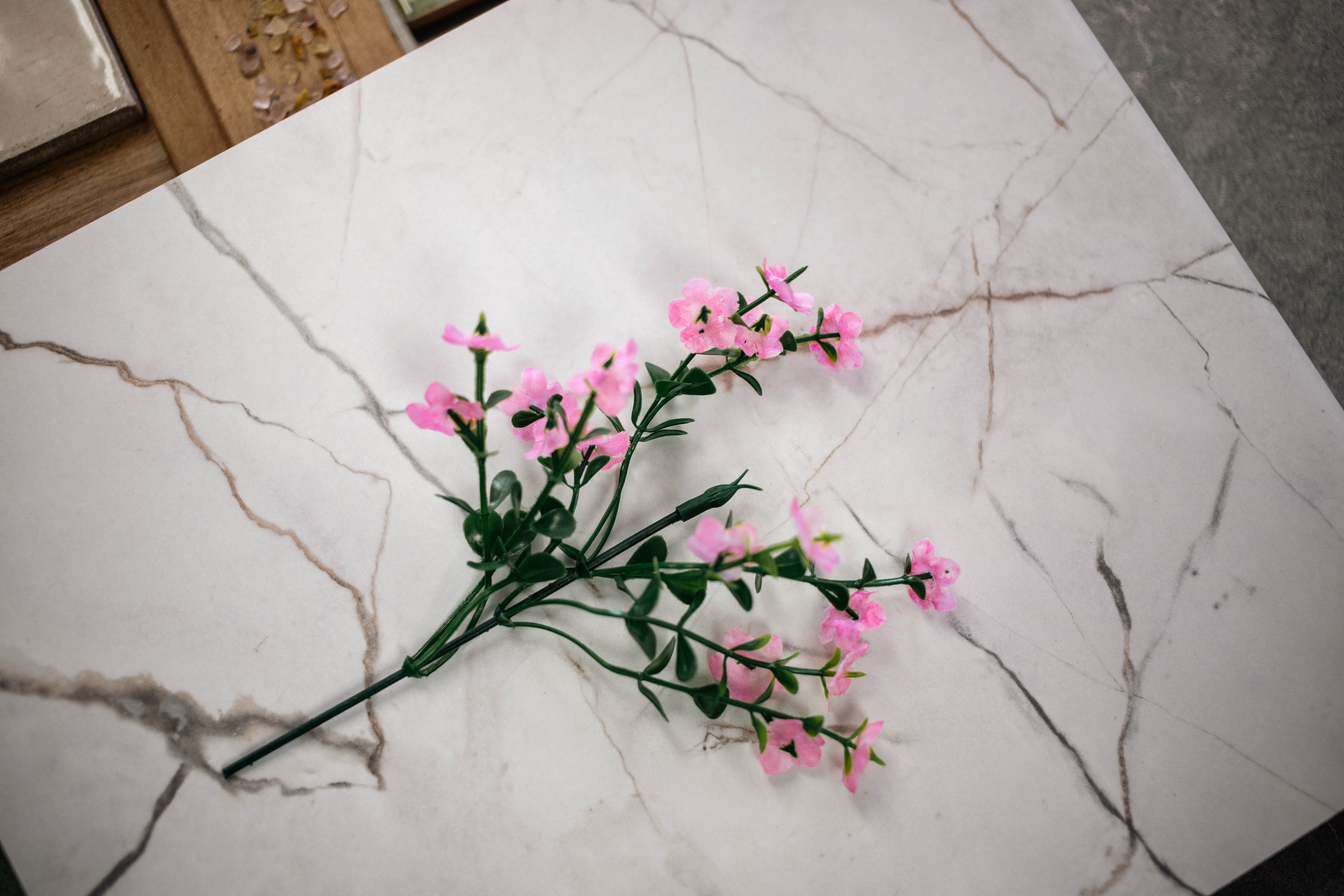 flat lay photography of fractured marble countertop 