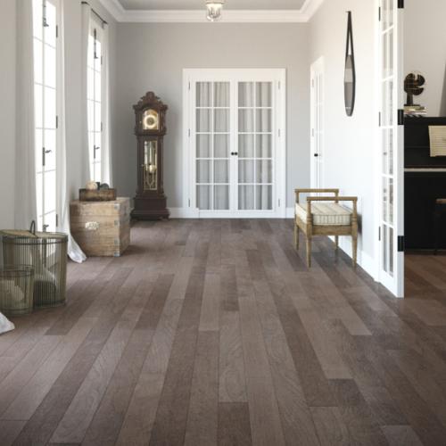 dark hardwood flooring in hallway